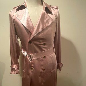 Women's Satin Roll-Tab-Sleeve Trench Coat-INC International Concepts